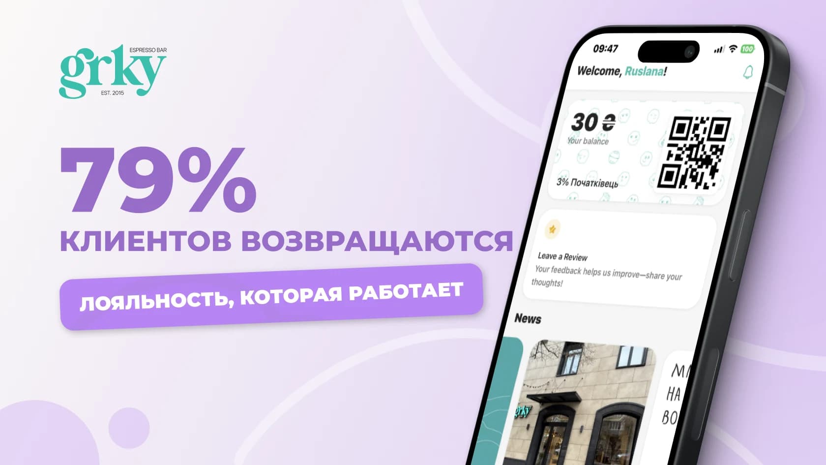 79% клиентов возвращаются: кейс Loyallyst для сети кофеен GRKY
