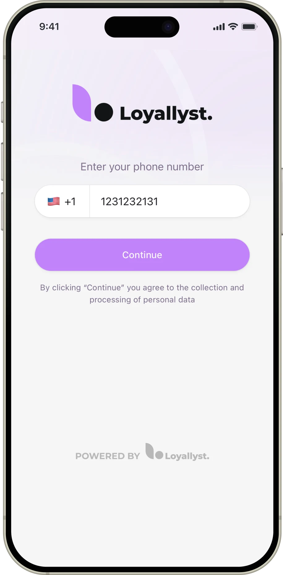 Enters phone number