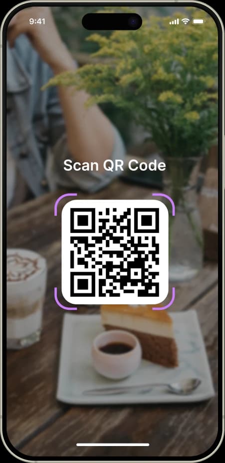 Customer scans QR