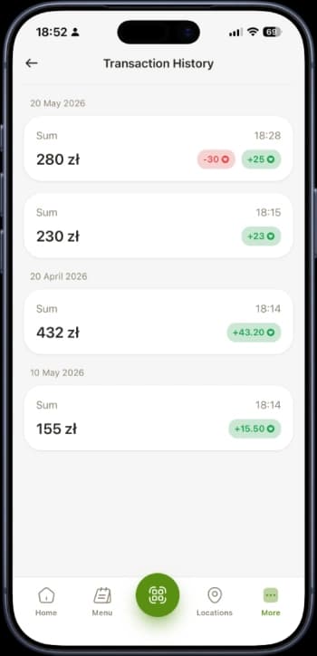 Transaction history